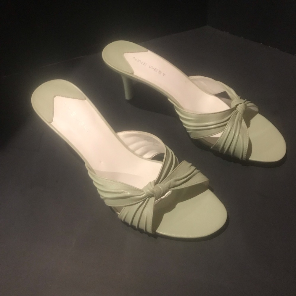 NEW Nine West Mint Green  Low Heels Dress Sandals
